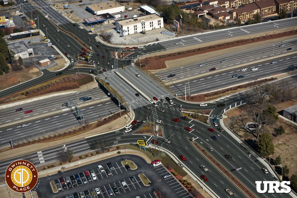 Pleasant Hill Road over I85 Diverging Diamond Interchange