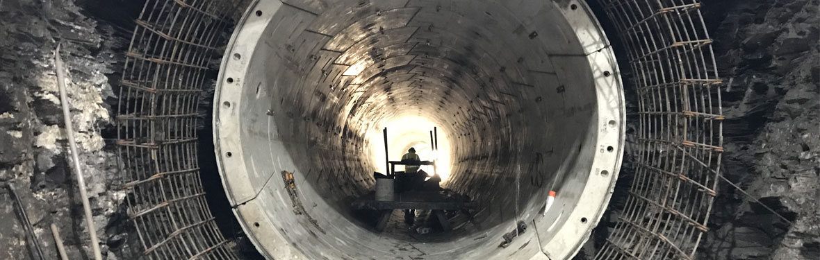 Underground tunnel under construction